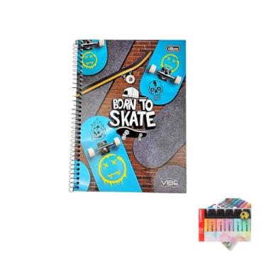 Imagem de Kit Caderno Universitário Tilibra 20 Matérias + Caneta Trigel Metálica 10 Cores + Marca Texto Boss 6 Cores Pastel