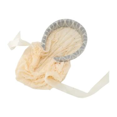 Imagem de YOUTHINK Chapéu Turbante Feminino de Renda Pérola, Envoltório de Cabeça Elegante Com Forro de Veludo para Dormir, Trabalho, Ioga, boné de Lenço Respirável para Uso Diário e Proteção de Cabelo (Bege)