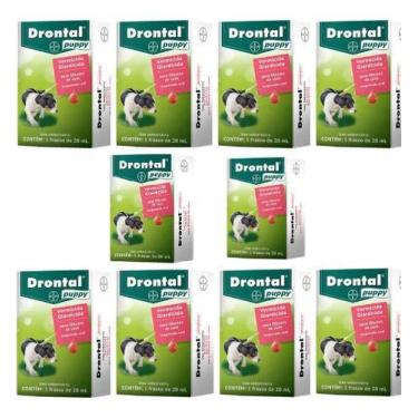 Imagem de 10 Drontal Puppy Suspensão 20ml Vermifugo Filhote Cães Elanco