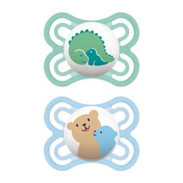 Imagem de Kit 2 Chupetas Bico de Silicone 0m+ Perfect Azul - MAM, Azul