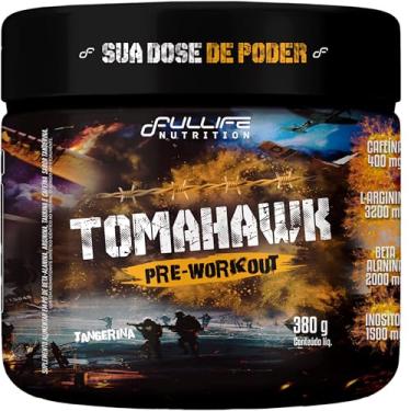 Imagem de Fullife Nutrition, Pré-treino complementado com Tirosina, Taurina, Beta-alanina, L-Arginina e Inositol, Tomahawk Night, Sem Cafeína, Sabor Tangerina, Pote, 380 gramas • 25 Doses