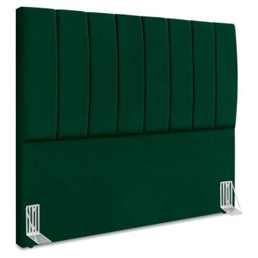 Imagem de Cabeceira Casal 140 Cm Com Frame Dalia Suede Verde Artte Verde
