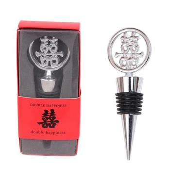 Imagem de RoseAuroma 10 peças Double Happiness Design rolha de garrafa de vinho lembrancinhas de festa, lembrancinha de casamento para chá de panela