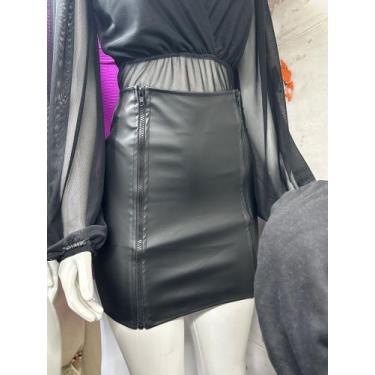 Imagem de Saia curta material sintético - Paula modas 