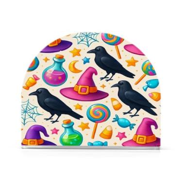 Imagem de Wassud Chapéus de bruxa coloridos porta-guardanapos de acrílico, dispensador de guardanapos de papel moderno em forma de U para mesa, cozinha, sala de jantar, bancada 1 peça (comporta 50-60