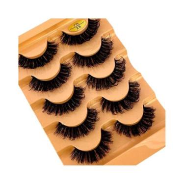 Imagem de Cílios Postiços 3D Cat Eye D Curl Fluffy Soft Natural 5 Pares Extensão