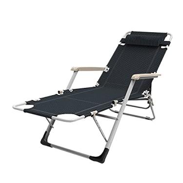 Imagem de Espreguiçadeira dobrável, cama de almoço com gravidade zero, cadeira de praia portátil com encosto
