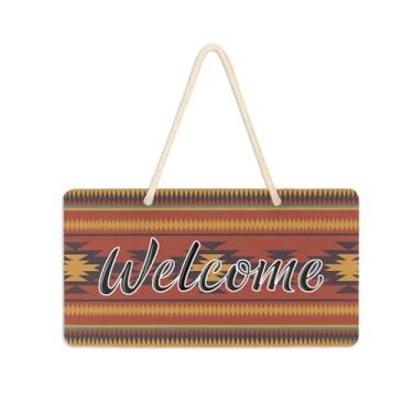 Imagem de Burbuja Placa de boas-vindas com padrão tradicional para porta da frente, placa de boas-vindas de PVC para decoração de férias, 15 x 28 cm