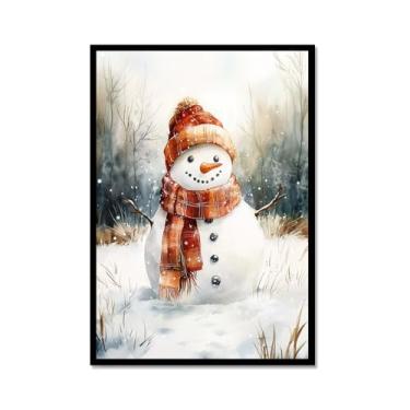 Imagem de Impressão de pôster de arte de parede retrô de Natal Papai Noel alce paisagem de inverno imagens de Natal para bar em casa, pub, cozinha, café, loja, decoração de férias (SKU5,12 x 45,7 cm = (30 x 45