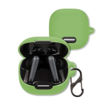 Imagem de Capa para fones de ouvido Soundcore Liberty 4 NC, capa protetora de silicone macio FJIASTB com mosquetão, à prova de choque (verde claro)