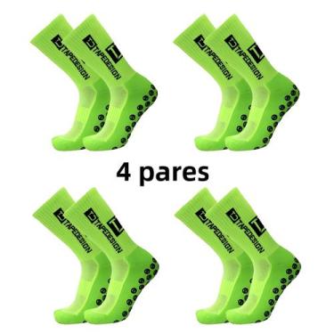 Imagem de Meias Esportivas Antiderrapantes Para Futebol Masculino Até O Meio Da 