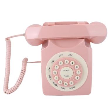 Imagem de Generic Telefone Com Fio de Alta Definição Rosa Vintage para Escritório Doméstico, Telefone Vintage Com Som Claro para Escritório Doméstico, Material ABS
