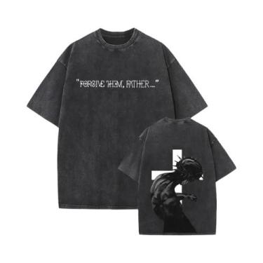 Imagem de Camiseta Religiosa Vintage Lavada Y2K Christian Jesus Forgive Them Fat