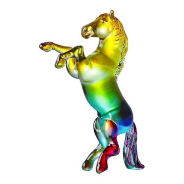 Imagem de Ｂｅｓｇａ Estátua de cavalo de vidro em miniatura, ornamento Feng Shui, peça de colecionador para decoração de loja, aniversário, casamento, inauguração de casa, Style B