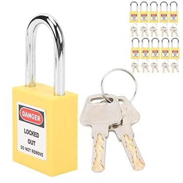 Imagem de Generic 38mm Bloqueio de Bloqueio Forte Resistência Ao Impacto Cadeado de Segurança para Energia Nuclear Tagout 10 Conjuntos para Fabricação de Máquinas (Amarelo)
