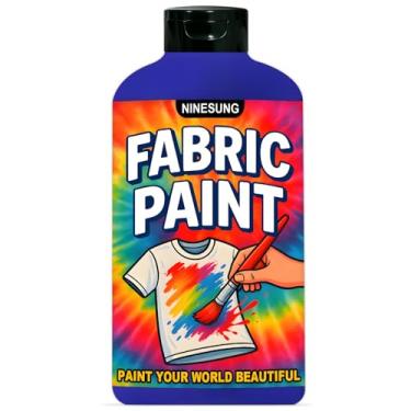 Imagem de ninesung Tinta de tecido azul marinho para roupas, tamanho jumbo de 1000 ml - Tinta têxtil acrílica não tóxica para camisetas, sapatos, jeans, bolsas, projetos de bricolage e arte - vibrante e