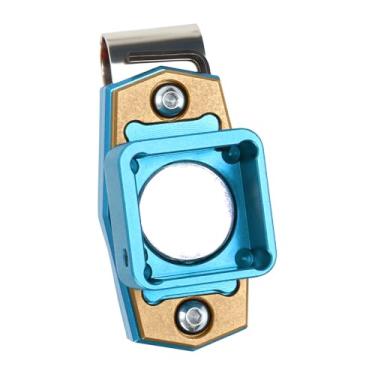 Imagem de Suporte magnético de giz de bilhar portátil para taco de sinuca com clipe fixo de liga de alumínio para taco de bilhar capa com ponta de giz para acessórios de mesa de sinuca - quadrado/azul