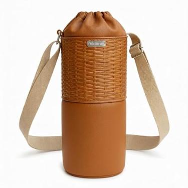 Imagem de Bolsa Térmica (TRANÇADO COM CARAMELO) RAMIERE para Garrafa de 2 LITROS em Couro Sintético - Coleção Cores VERÃO 2026
