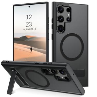 Imagem de VENINGO Capa para Samsung Galaxy S23 Ultra, magnética compatível com MagSafe, suporte fosco slim fit, anti-impressão digital à prova de choque mulheres homens capa protetora para celular para Samsung