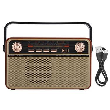 Imagem de Cryfokt Rádio Digital FM AM SW 3 Bandas Vintage Com Caixa de Madeira Com Melhor Recepção, Rádio Portátil Recarregável, USB Multifuncional, Suporta Cartão de Memória U Disk Home