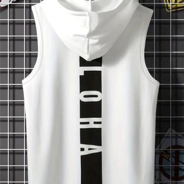 Imagem de Camiseta masculina com colete esportivo com capuz - NONE, BR-M, Ky48, 