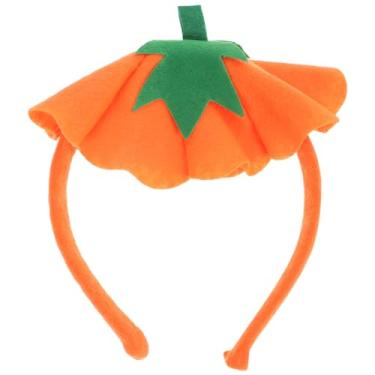 Imagem de MAGICLULU 1 x arco de cabeça de abóbora de Halloween bonito em forma de abóbora faixa de cabeça laranja de abóbora para festa de Halloween, baile de máscaras (laranja)