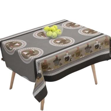 Imagem de Toalha de Mesa Térmica em PVC 4 Impermeável e Sofisticada Estampas Variadas(17 galinha cinza,1 metro 1,00x1,40)