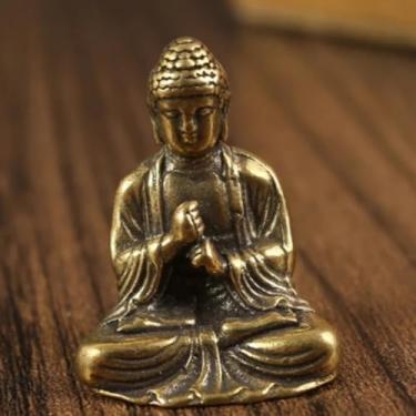 Imagem de FENNYYAR Mini estátuas de Buda em cobre para casa, 3 cm, decoração de mesa e escritório em casa