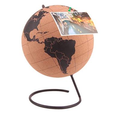Imagem de Generic Mapa Globo Giratório de Madeira de Cortiça Geográfica para Decoração de Escritório Ideal para Globetrotters Globo de Cortiça 7,5 * 5,9 Polegadas para Decoração de Escritório Doméstico (Como mostrado)