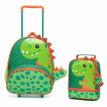 Imagem de Kit Mochila Rodinha Escolar Resistente Lancheira Térmica Creche-Unissex