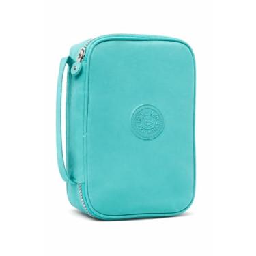 Imagem de Estojo Escolar Grande para 100 Canetas com Divisórias e Alça – Estojo Box Organizador Unissex com Zíper Reforçado, Elásticos Internos e Alta Capacidade para Material Escolar (Turquesa)