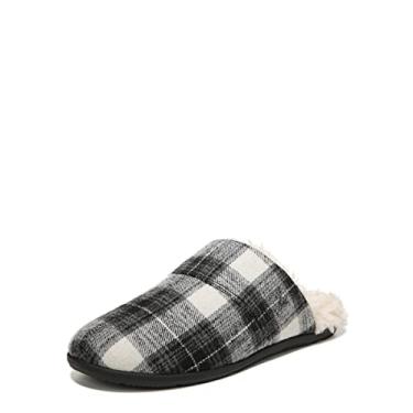 Imagem de Vionic Pantufas masculinas Alfons Mule Sipper – Confortável Spa House Pantufas que incluem conforto em três zonas com suporte ortopédico para o arco, sapatos macios para homens, Xadrez preto, 9