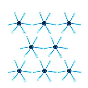 Imagem de Auxiliar de Limpeza Casa Pincel Lateral Hexagonal para FC8792 FC8794 FC8796 - Fácil Instalar e Substituir Plástico Alta Resistência Longa Vida Útil Me