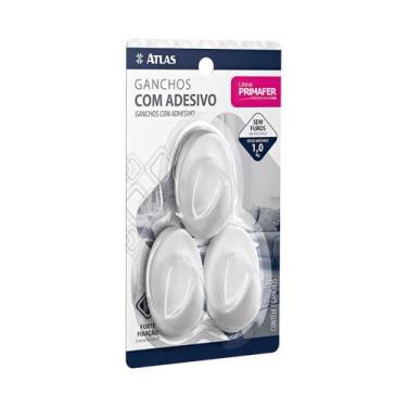 Imagem de GANCHO C ADESIVO BRANCO 2502 C 3 UN peso ate 0,7 kg PRIMAFER