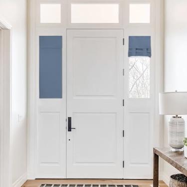 Imagem de Cortinas de porta de escurecimento de ambiente para lado de entrada, cortinas de privacidade com isolamento térmico para porta de vidro de pátio, 30,5 cm x 101,6 cm, azul pedra, 1 painel