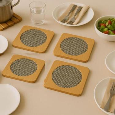 Imagem de Kit Com 4 Descansos de Panela-MDF ou Bambu- Porta Panela - Cosy