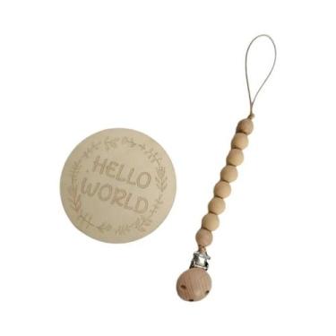 Imagem de Clipe De Chupeta De Silicone Cor Madeira Para Bebê, Mordedor Calmante 