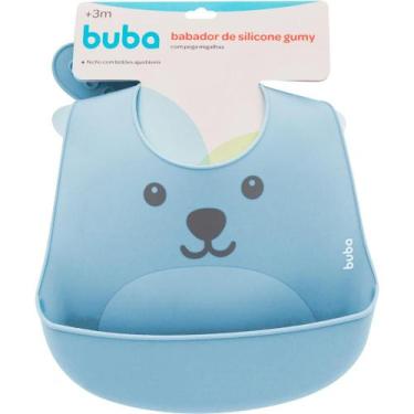 Imagem de Babador Em Silicone Com Pega Migalhas Gumy Azul - BUBA
