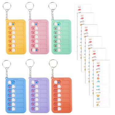 Imagem de AHANDMAKER Quadro de lembretes de 6 peças, tabela de tarefas de plástico ABS de 6 cores, quadros de agenda visual portátil com adesivos de cartões de lista, blocos de planejamento de tarefas diárias