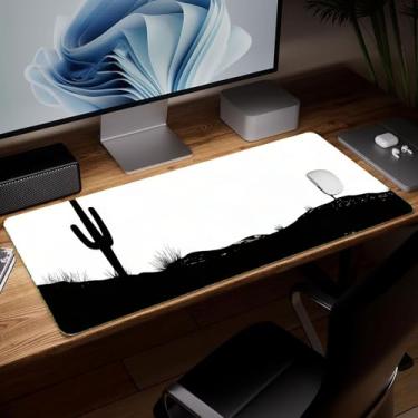 Imagem de Almofada de mesa de couro para plantas, mouse pad de arte colorida grande teclado de computador para jogos mousepad à prova d'água protetor e capa de mesa, tapete de mouse decorativo de couro PU para
