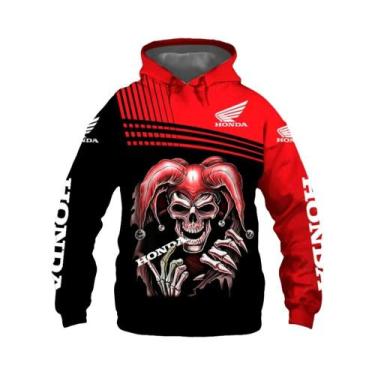 Imagem de Moletom Masculino Honda Oversized Com Estampa 3D De Corrida De Moto, M