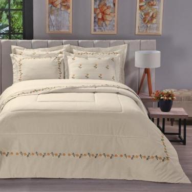 Imagem de Kit Completo Edredom + Jogo de Lençol Casal Padrão Percal 180 Fios 100