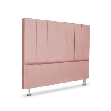Imagem de Cabeceira Estofada Para Cama Box Carla Premium Queen 160 Cm Tecido Rosê Mallu Estofados