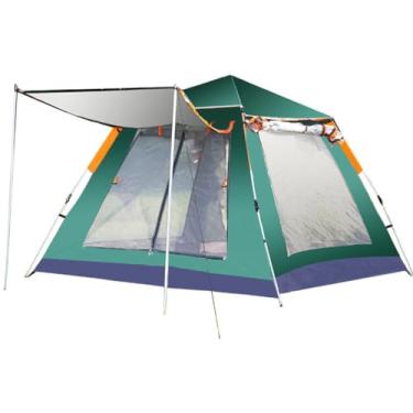 Imagem de Tenda de camping de praia automática, com abertura rápida, à prova de chuva, para várias pessoas, com quatro lados, para 5 a 8 pessoas (240 * 240 * 155cm) (Verde)