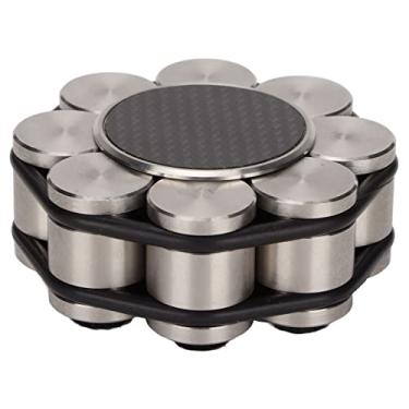Imagem de Diydeg Estabilizador de Disco, Braçadeira de Peso de Registro de Plataforma Giratória de Aço Inoxidável Com Base de Fibra de Carbono para Toca-discos de Vinil LP, Reduz a Vibração e