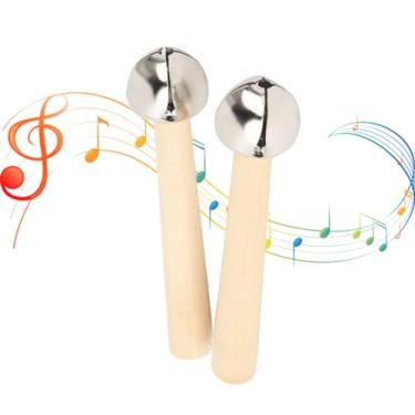 Imagem de ZJchao Orff Sinos de Mão de Madeira, Instrumento Musical de Percussão, Brinquedo, Cabeça de Ferro, Sino de Madeira para Crianças, Educação Infantil e Reuniões de Férias, de