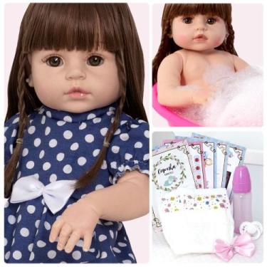 Imagem de Bebê Reborn Menina Corpo Vinil Siliconado 46cm Lindo Enxoval - Cegonha