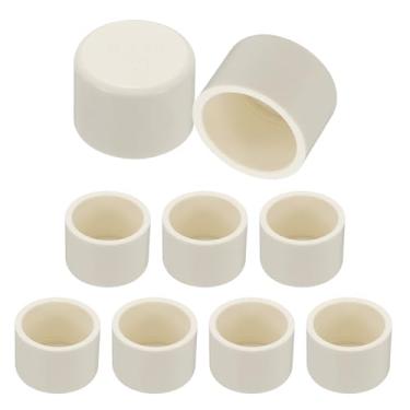 Imagem de PATIKIL Tampas de extremidade de tubo de PVC, pacote com 9, 2 cm de diâmetro, tampa de tubulação, adaptador, encaixes de soquete para construir móveis faça você mesmo, prateleira de jardim, linha de