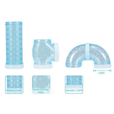 Imagem de CUOFYUNL Hamster Tubo Túnel Brinquedo DIY Diversos Playground Módulo Brinquedo Exercício para Hamster Mouse e Outros Pequenos Animais de Estimação