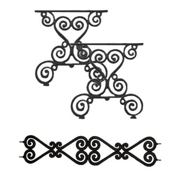 Imagem de Kit Par Pé De Mesa E Trava Churrasqueira Ferro Fundido N02